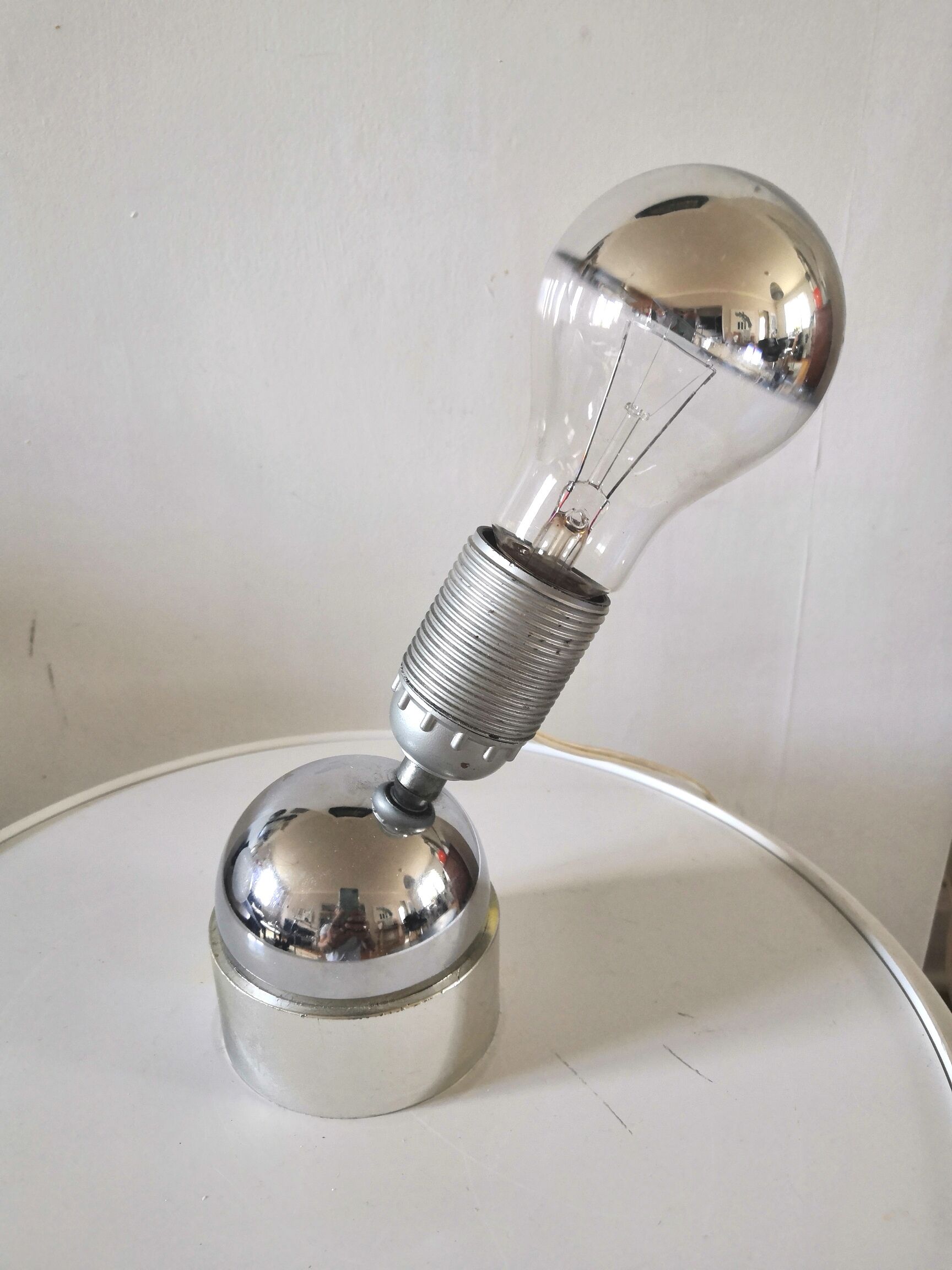 Culbuto lamp in steel design 70s