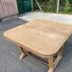 Art Deco extendable dining table with a central pedestal, stripped, made of solid oak 193.