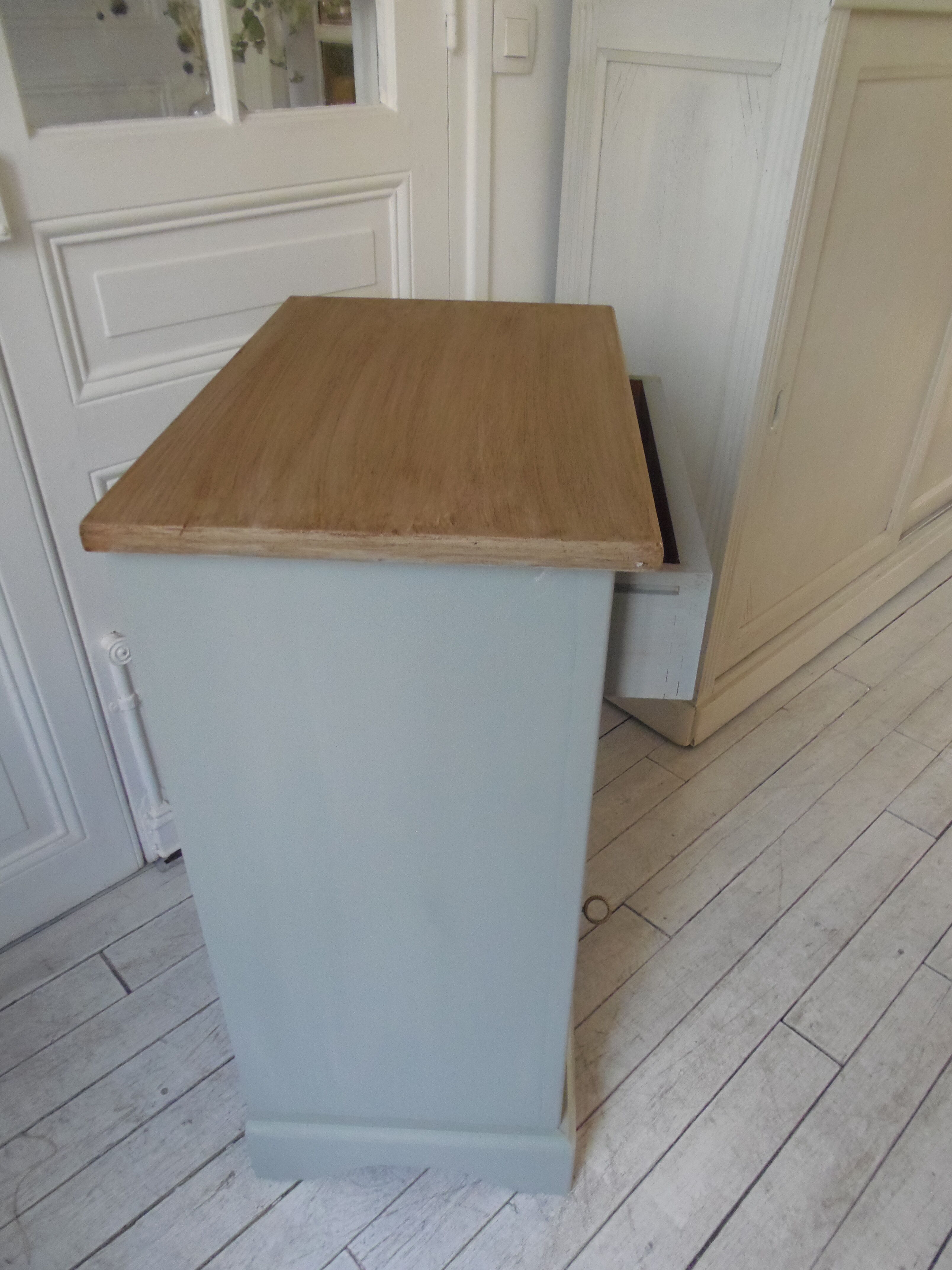 Jam maker louis Philippe Vert de gris, waxed top medium oak