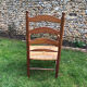 Fauteuil vintage orme et paille