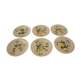 6 Assorted Stavanger Flint Norway plates 1950-60 Scandinavian.