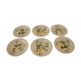 6 Assorted Stavanger Flint Norway plates 1950-60 Scandinavian.