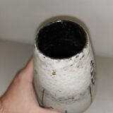 Vase with graphic decoration, vintage ceramic, 50-60's