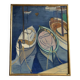 Huile sur toile vue de port Mangeol