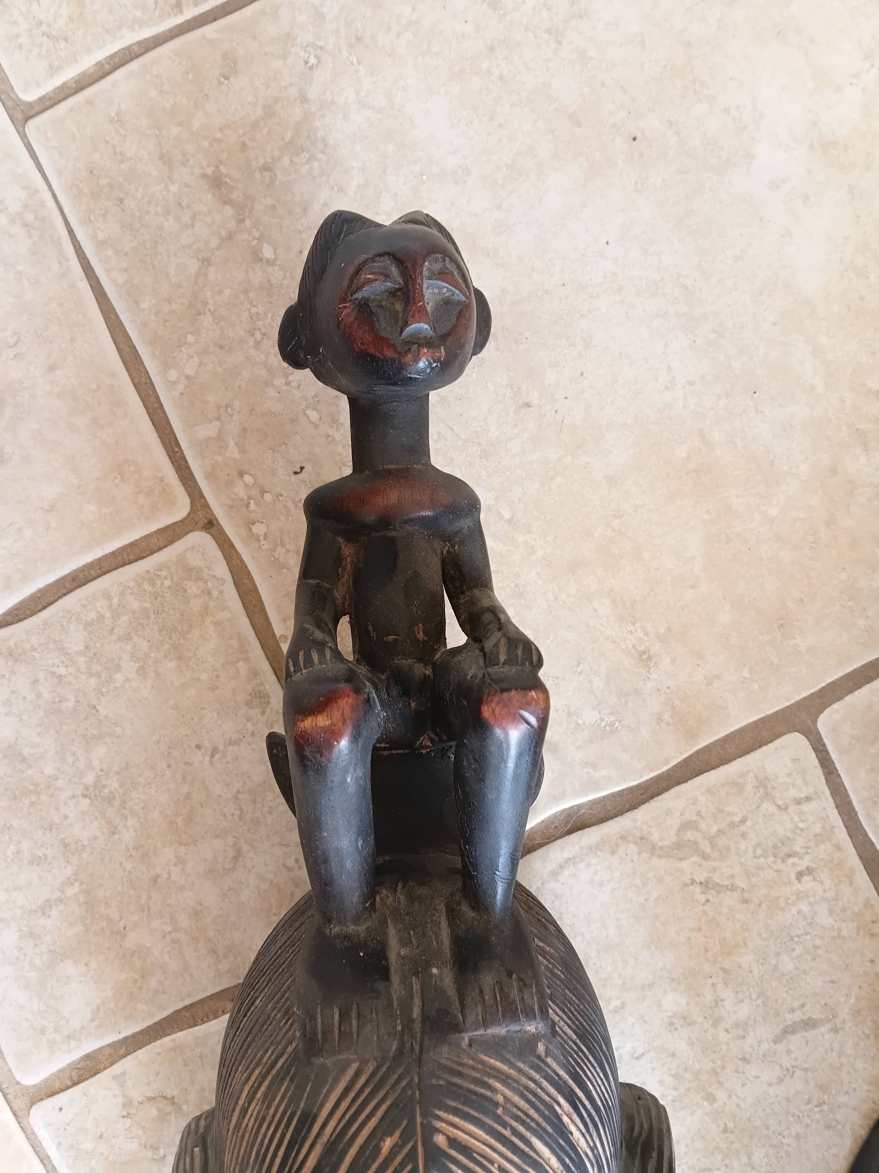 West African Baule Mblo Carved Wooden Masks (1970-1980)
