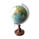 Mappemonde globe lumineux pied  et support en bois