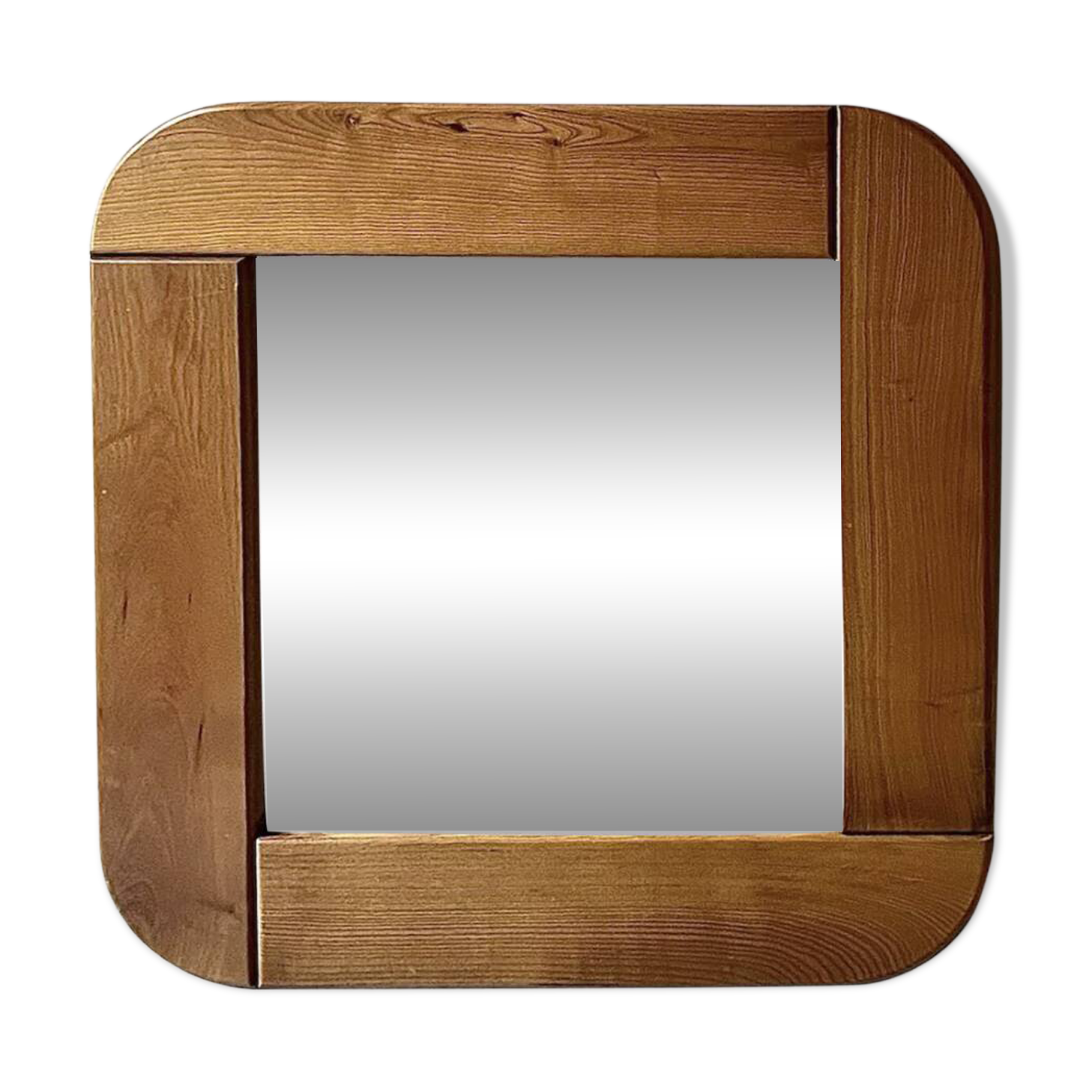 Large oak mirror 78x78, Maison Regain 1978