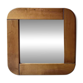 Large oak mirror 78x78, Maison Regain 1978