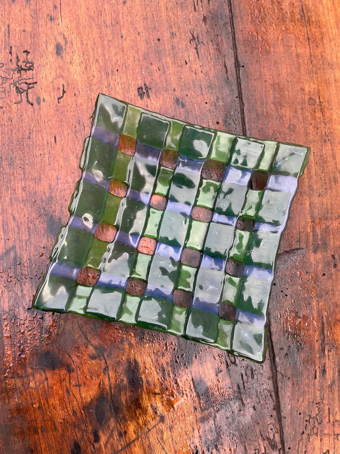 Coupelle à bijoux en verre soufflé bouche tressée de Murano