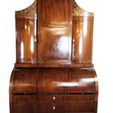 Empire bureau of polished mahogany with inlaid wood, 1840s