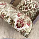 English cane and velvet armchair, Chippendale style