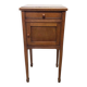 Antique French Oak Bedside Table With Marble Top, early 1900s