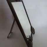 Mirror to ask bronze and brass beginning XXth 32 x 45 cm