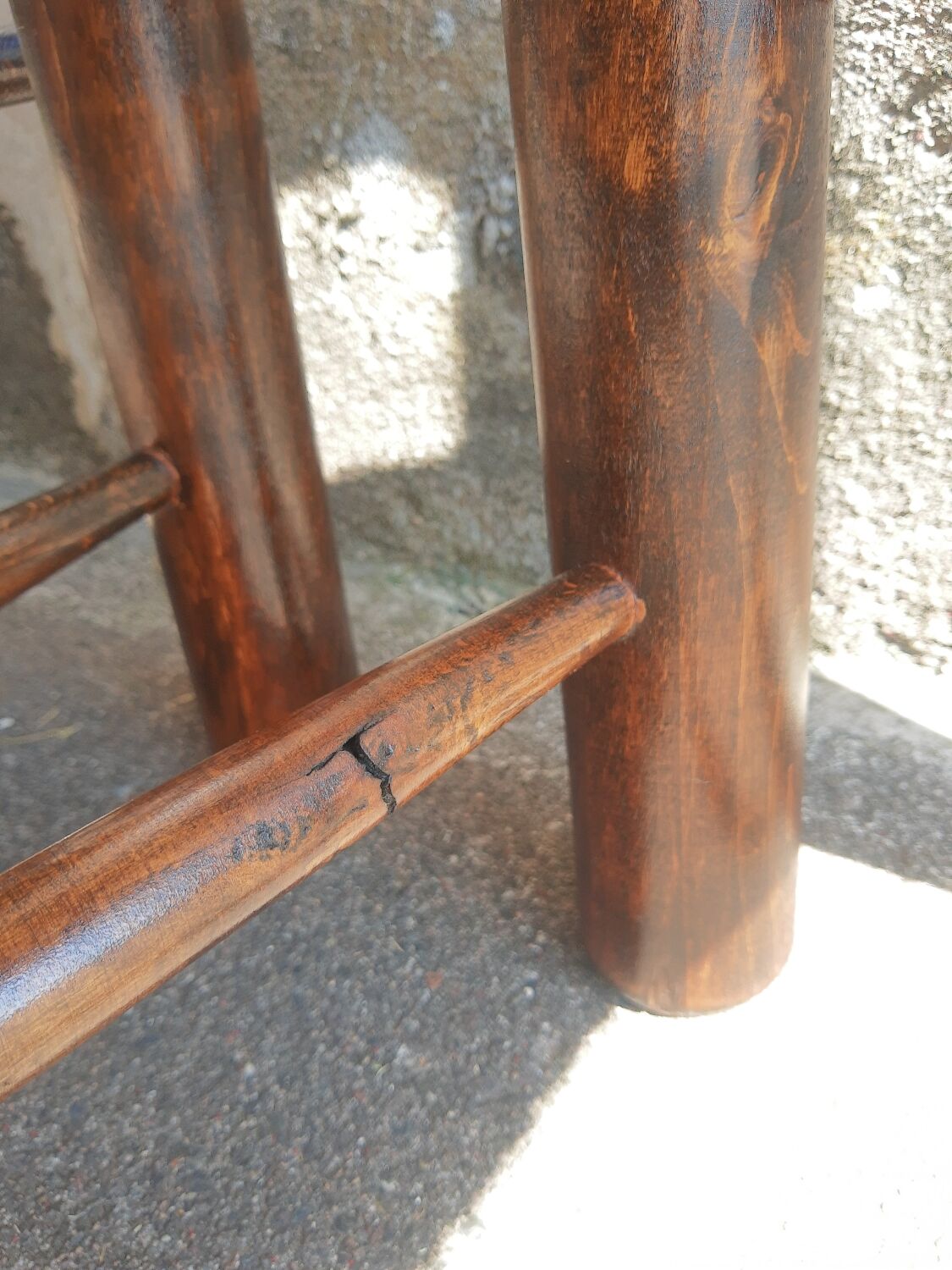 Pair of brutalist wood mulched chairs