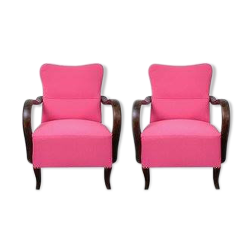 Art Deco Pink Armchairs 1920 Selency Art Deco Pink Armchairs 1920 Selency, Pink Armchairs