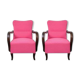 Fauteuils roses Art Déco, années 1920,