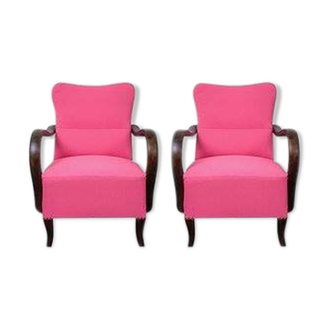 Fauteuils roses Art Déco, années 1920,