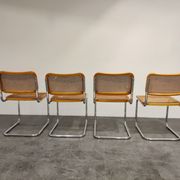 Set of 4 Cesca chair by Marcel Breuer, made in italy, 1970