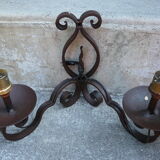 Paire d'appliques en fer forgé
