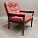 Fauteuil cuir design scandinave 1950 Gote Mobler