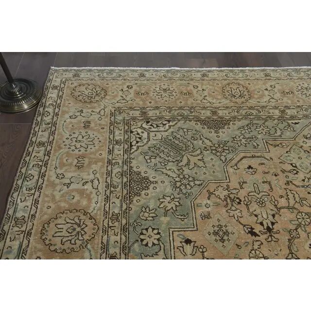 1970s Vintage Persian Handknotted Wool Orange Oversize Area Rug 286X380