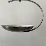 "Les Actuelles" chrome metal arc design pendant light by Lucien Gau, Paris 1960