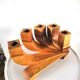 Mobile wooden candle holder design 70s