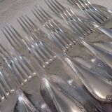 12 silver-plated table forks by Christofle Rubans