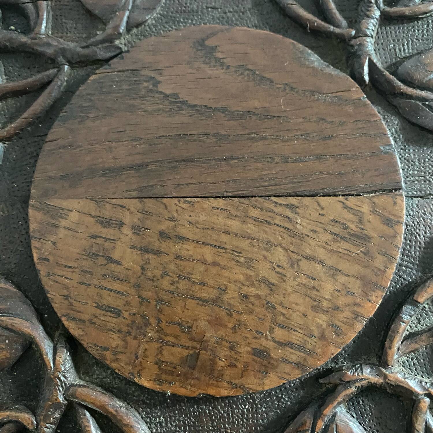 Cherry carved wooden stool