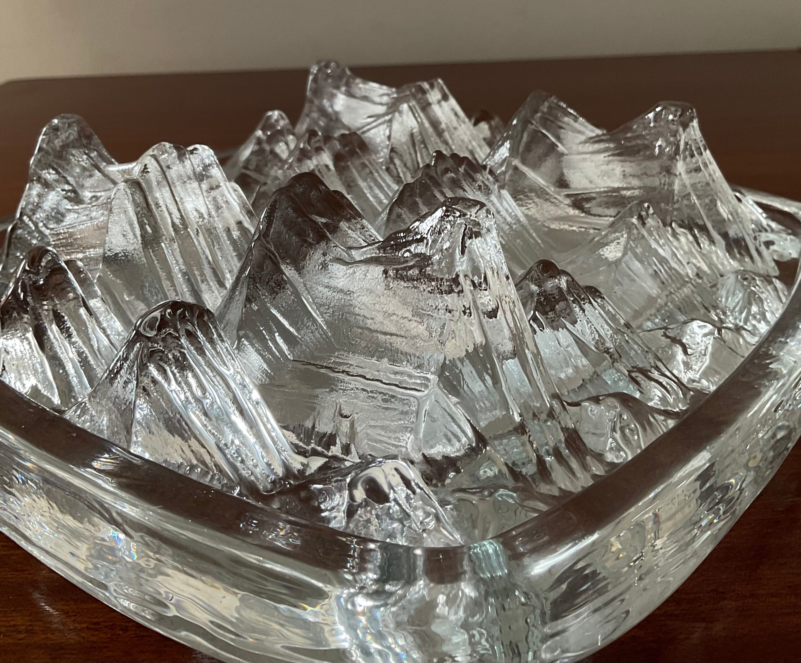 Empty vintage molded glass pocket