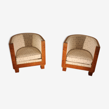 Pair of Tonneau armchairs