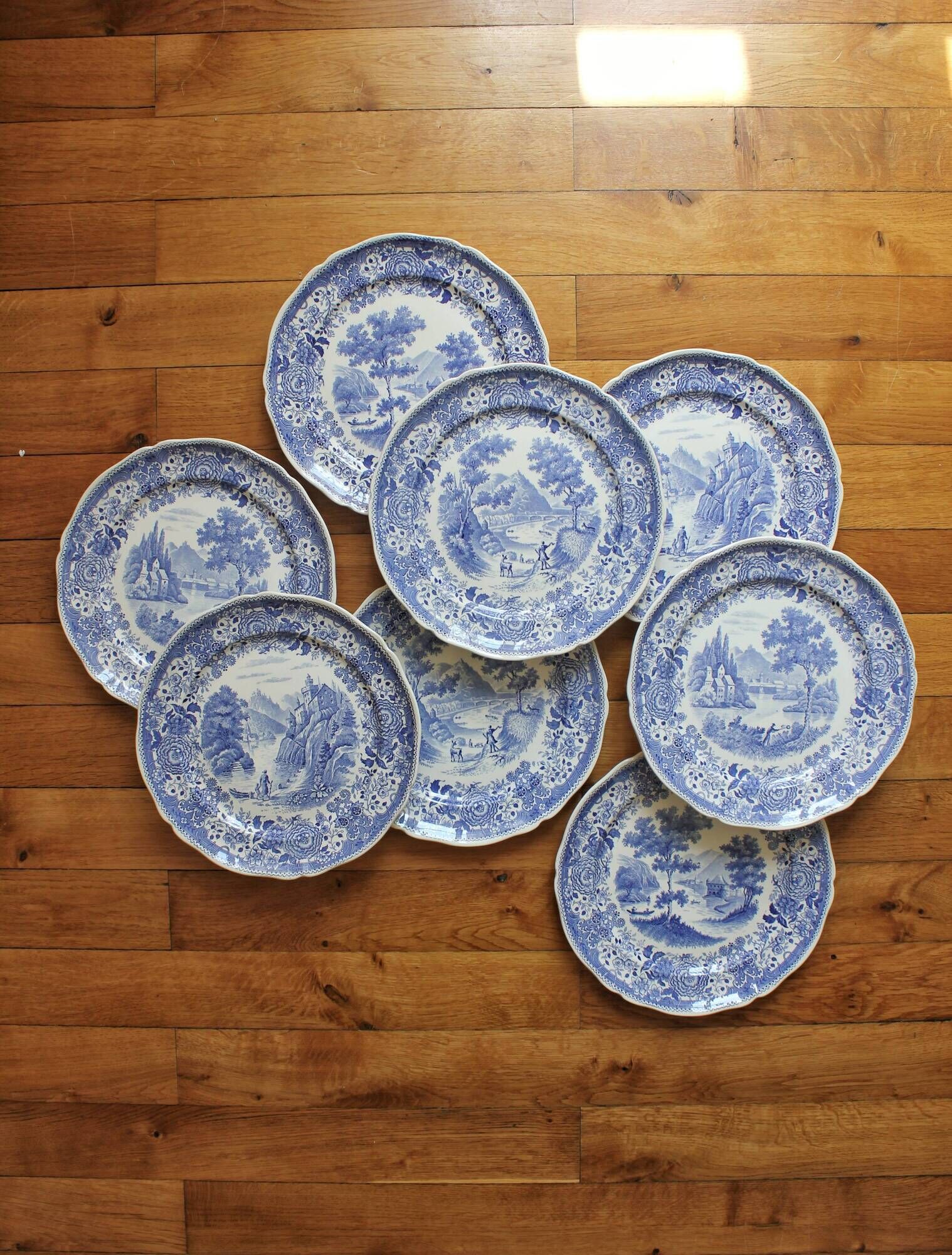 8 flat plates in earthenware "Burgenland" Villeroy and vintage Boch