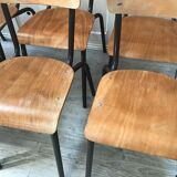 Lot of 6 vintage school chairs