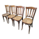 Série de 4 chaises de bistrot cannées vers 1900