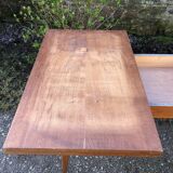 Vintage extendable wallet table in teak and beech.