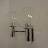 Chromed Glass Wall Lamp from OTT International, 1960s