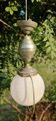 Art Deco aluminum and opaline up and down suspension