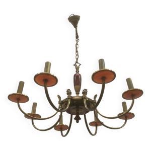 Lustre en laiton et plexiglass