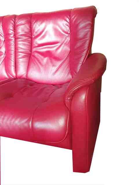 Sofa himmola cuir red with ottoman