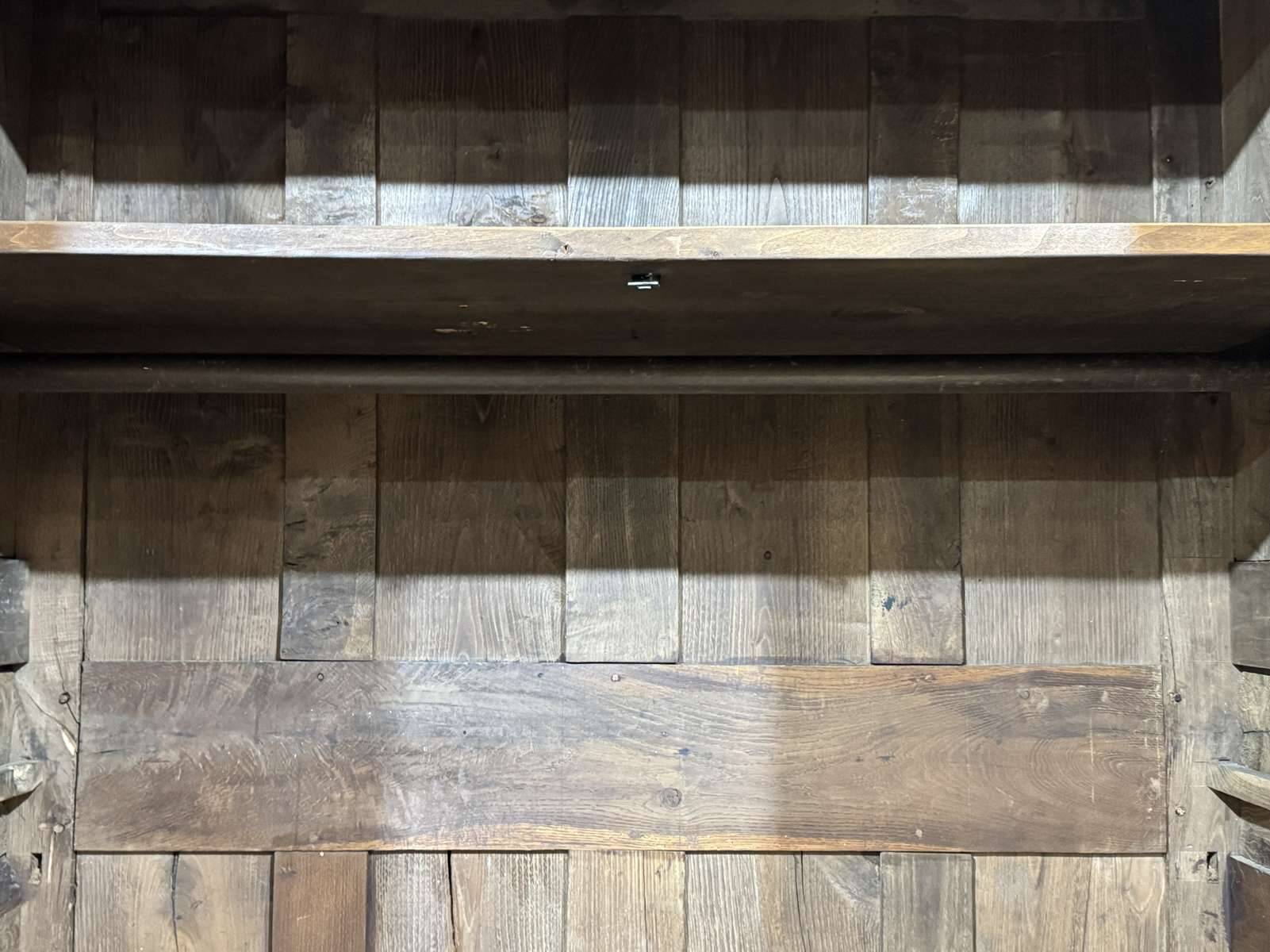 19th-century Breton wardrobe in oak and chestnut.