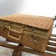 Vintage woven wicker suitcase