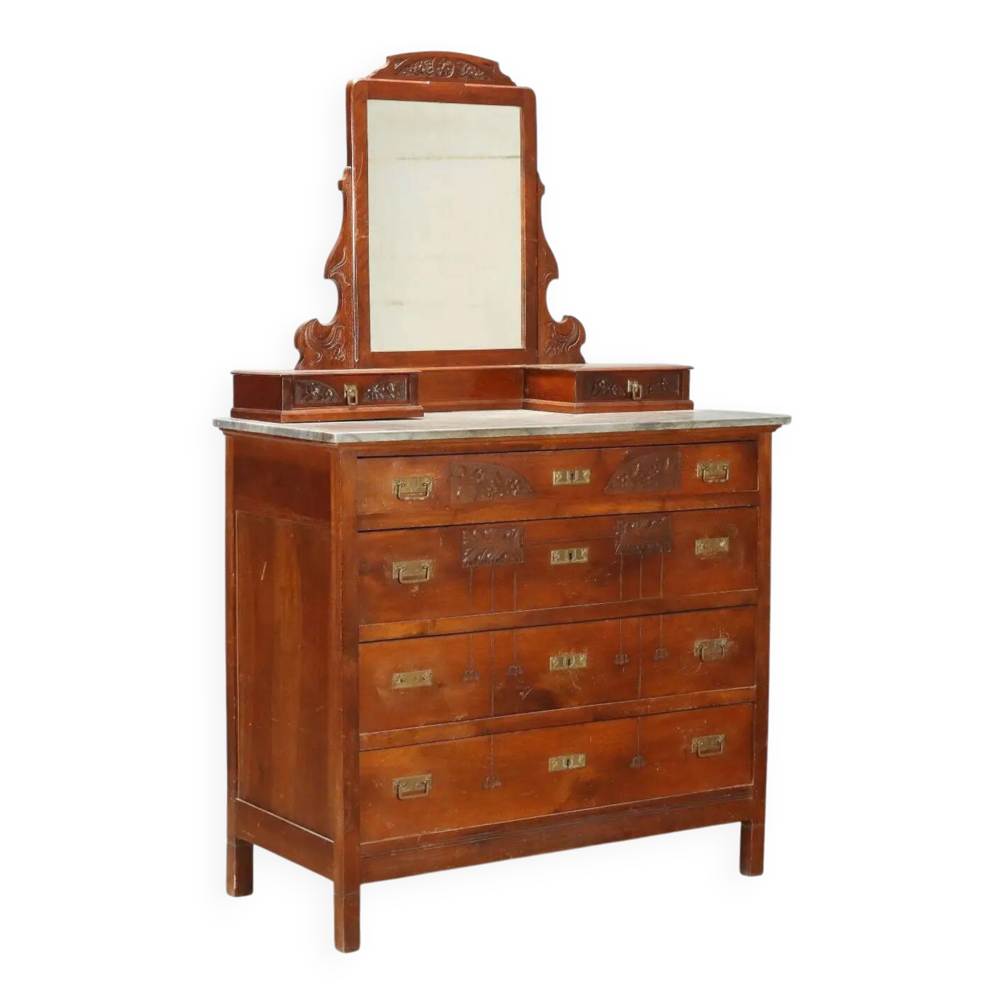Antique Art Nouveau mahogany commode, Italy, 20th century