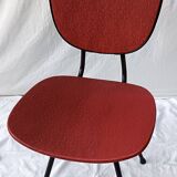sixties chair with steel tube legs and a skaï seat