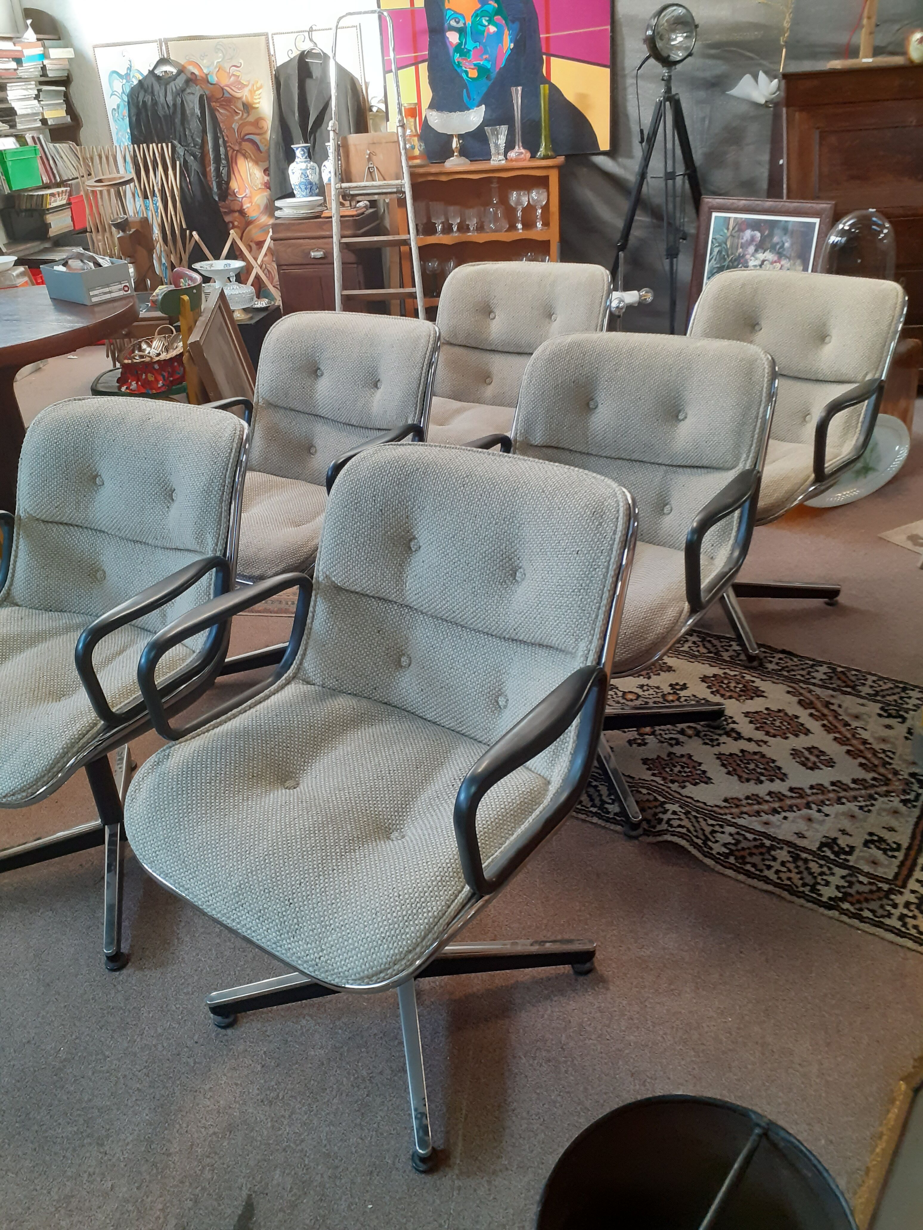 Set of 6 chairs Charles Pollock international editor Knoll