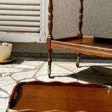 Vintage wood and brass dessert and tray