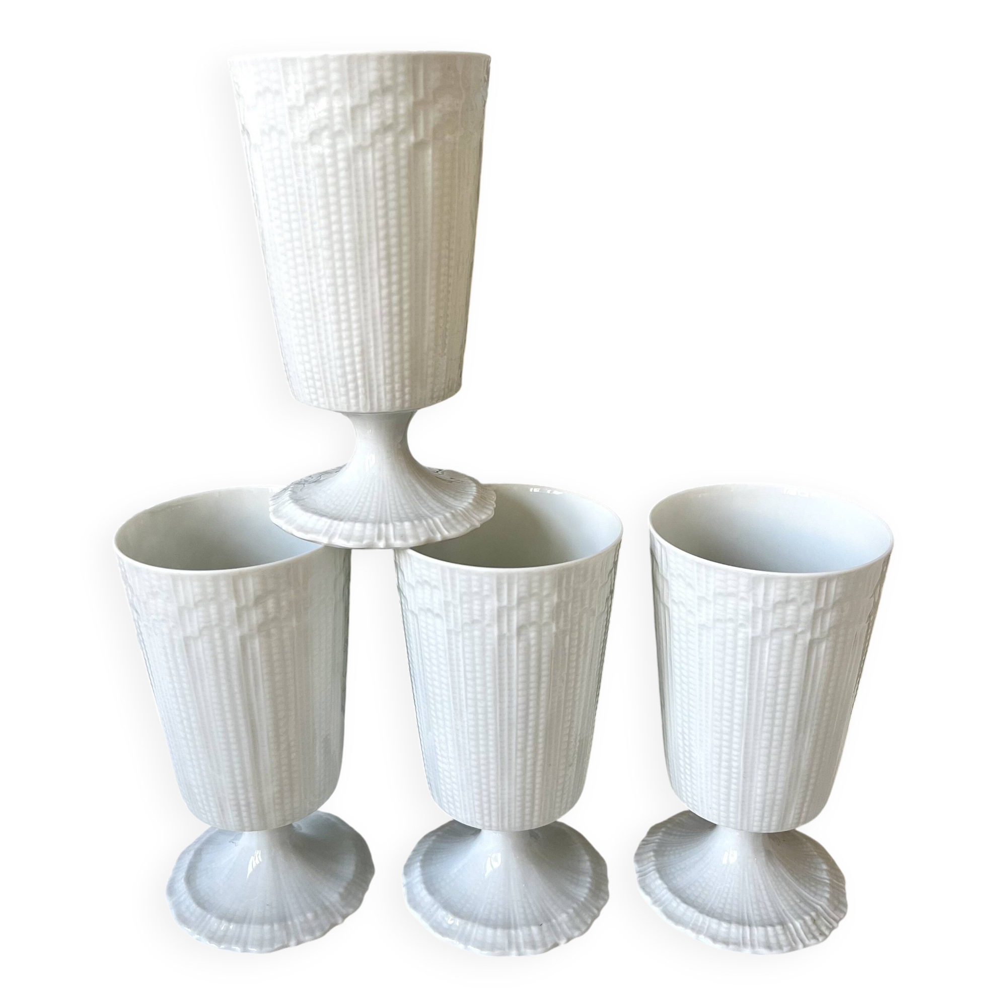 4 Limoges porcelain Mazagran cups