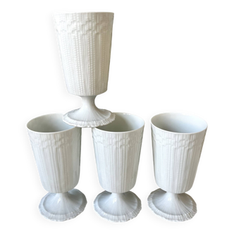 4 Limoges porcelain Mazagran cups