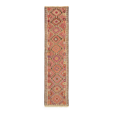 Tapis kilim vintage Herki tissé à la main en Turquie 90 cm x 347 cm