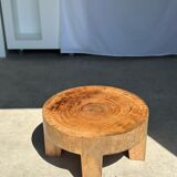 Quadripod coffee table in solid wood monoxyl natural color (dark)