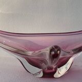 Triangular blown glass centerpiece